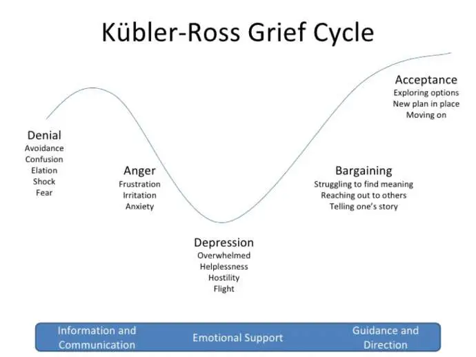  Kubler-Ross grief curve, change curve