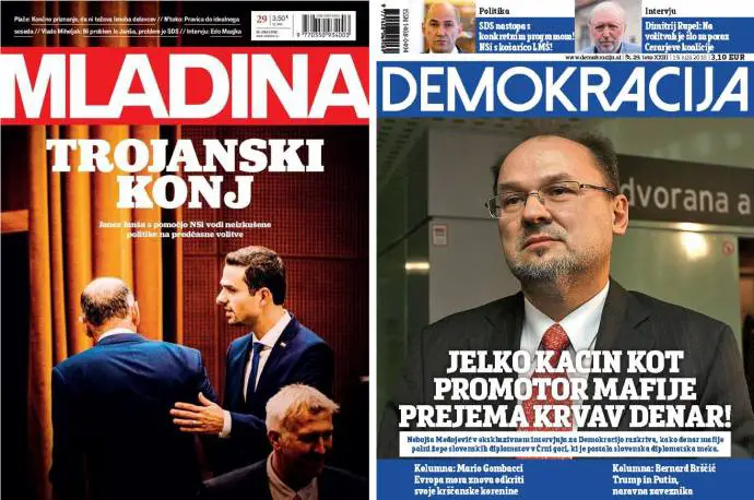 Mladina: Trojan Horse. Demokracija: Jelko Kacin is getting blood money as a Mafia promoter
