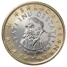 Primož Trubar on Slovenia's one euro coin