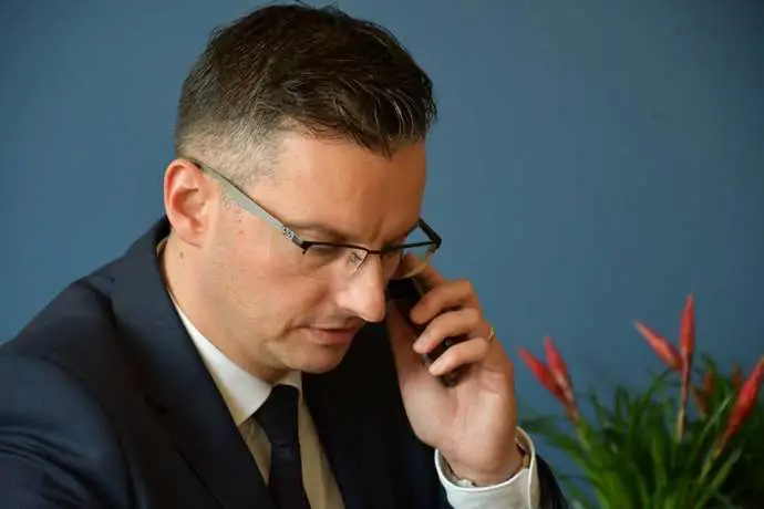 Marjan Šarec receiving the call from President Borut Pahor informing him that he was the next Prime Minister, 2018