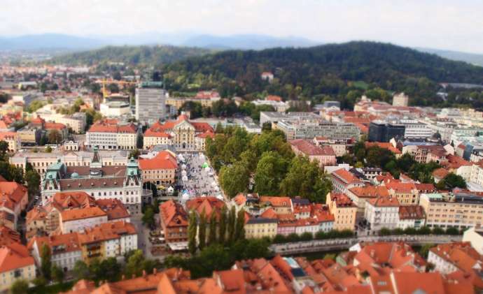 A green and pleasant city - a view from Ljubljana Castle