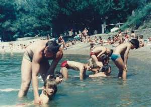 School in nature, learning to swim in Debeli rtič, cca 1984 