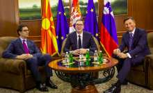 Presidents Stevo Pendarovski (North Macedonia), Aleksandar Vučić (Serbia) and Borut Pahor(Slovenia)