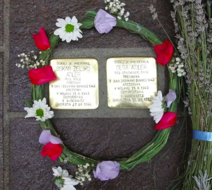 Two of the earlier Stolpersteine in Ljubljana