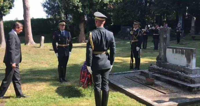 President Pahor at today&#039;s wreath-laying ceremony in the largest Jewish cemetery in Slovenia. Dolga Vas, near Lendava