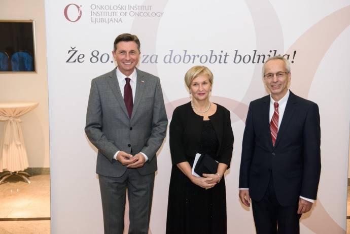 President Borut Pahor, left, at the event