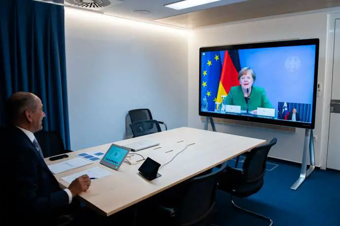 Janša, Merkel Discuss COVID, EU Presidency