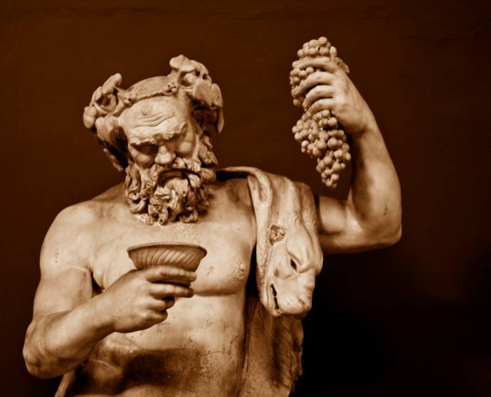 Statue of Dionysus (the god of the grape harvest, winemaking and wine) inside the Vatican. Rome, Italy - April, 2013