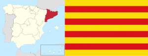 Catalonia and one of its flags