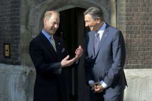 Prince Edward and President Pahor, earlier this year in the UK