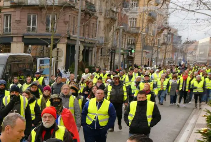 A Yellow Vest protest in Paris