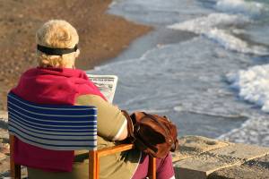 Reading a newspaper in Italy, 2007
