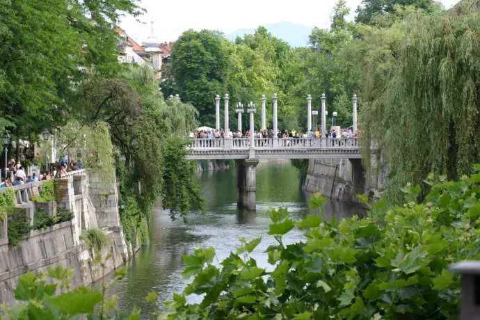 Cobbler&#039;s Bridge, in the heart of Ljubljana