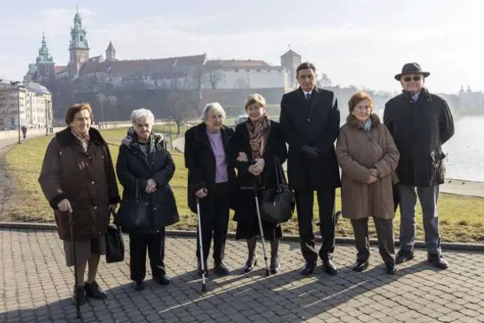 President Borut Pahor and survivors
