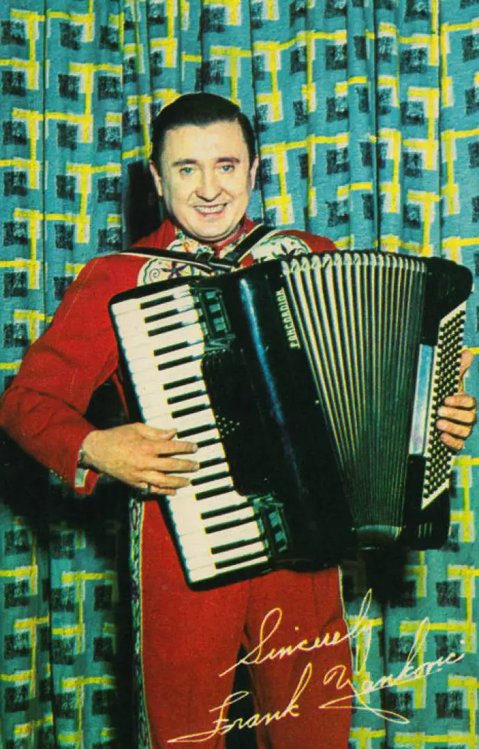 Postcard photo of musician Frankie Yankovic