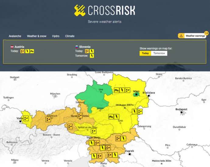 Slovenia &amp; Austria Launch Cross-Border Weather Hazards Portal