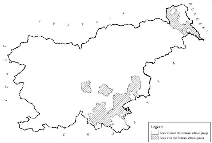 Areas with Roma communities in Slovenia